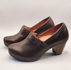 Dansko Riki Slip On Oiled Leather Clogs Comfort Teacher Academia Poet Boho 41